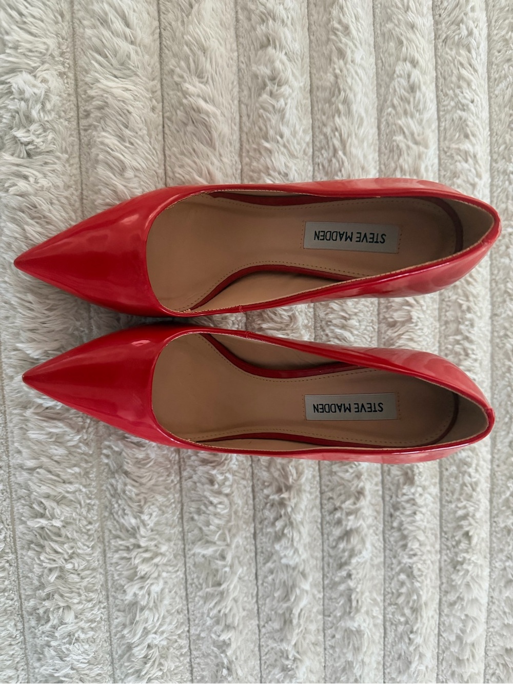 Steve Madden Red Patent Pointed-Toe Flats - Sleek Slip-On